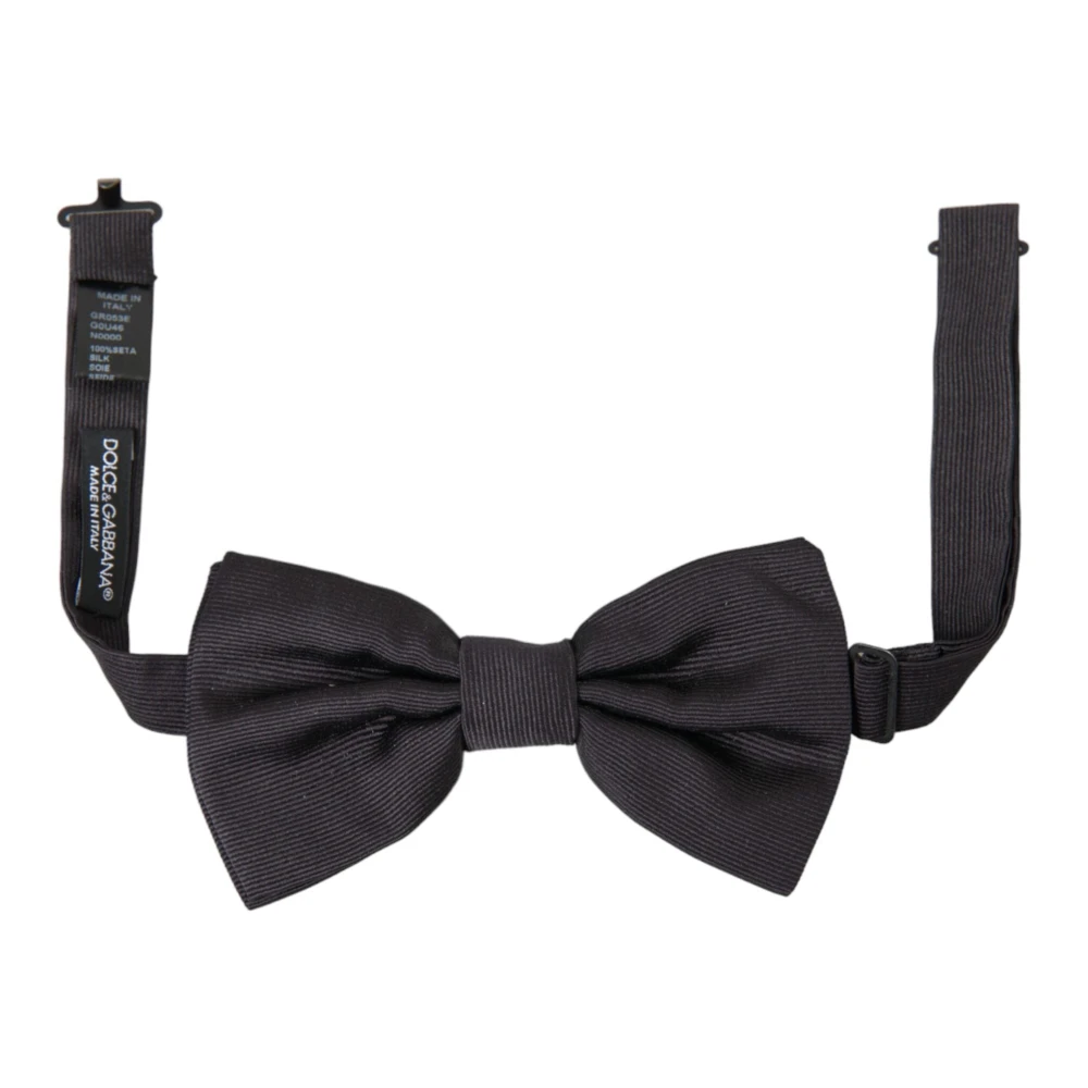 Dolce & Gabbana Black Bow Ties, Male, One Size, Adjustable Silk Men's Bow Tie