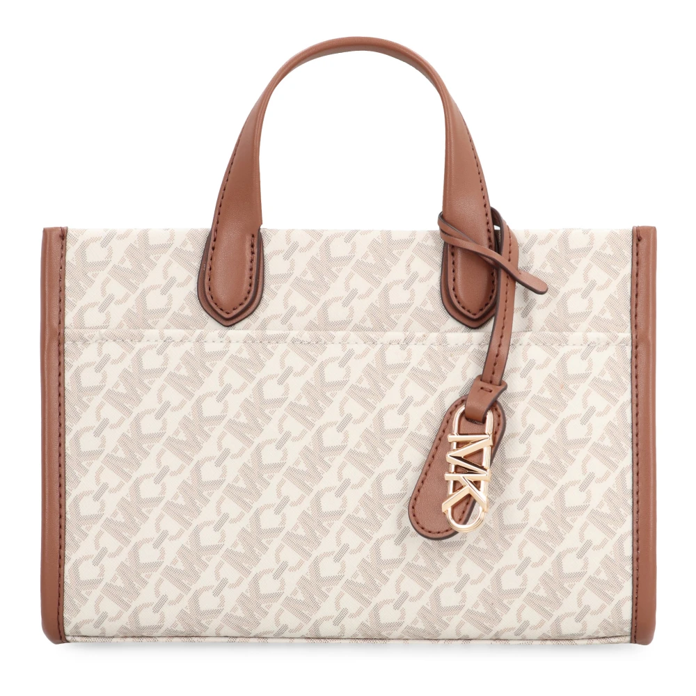 Michael Kors Bedrukte Canvas Messenger Bag White Dames
