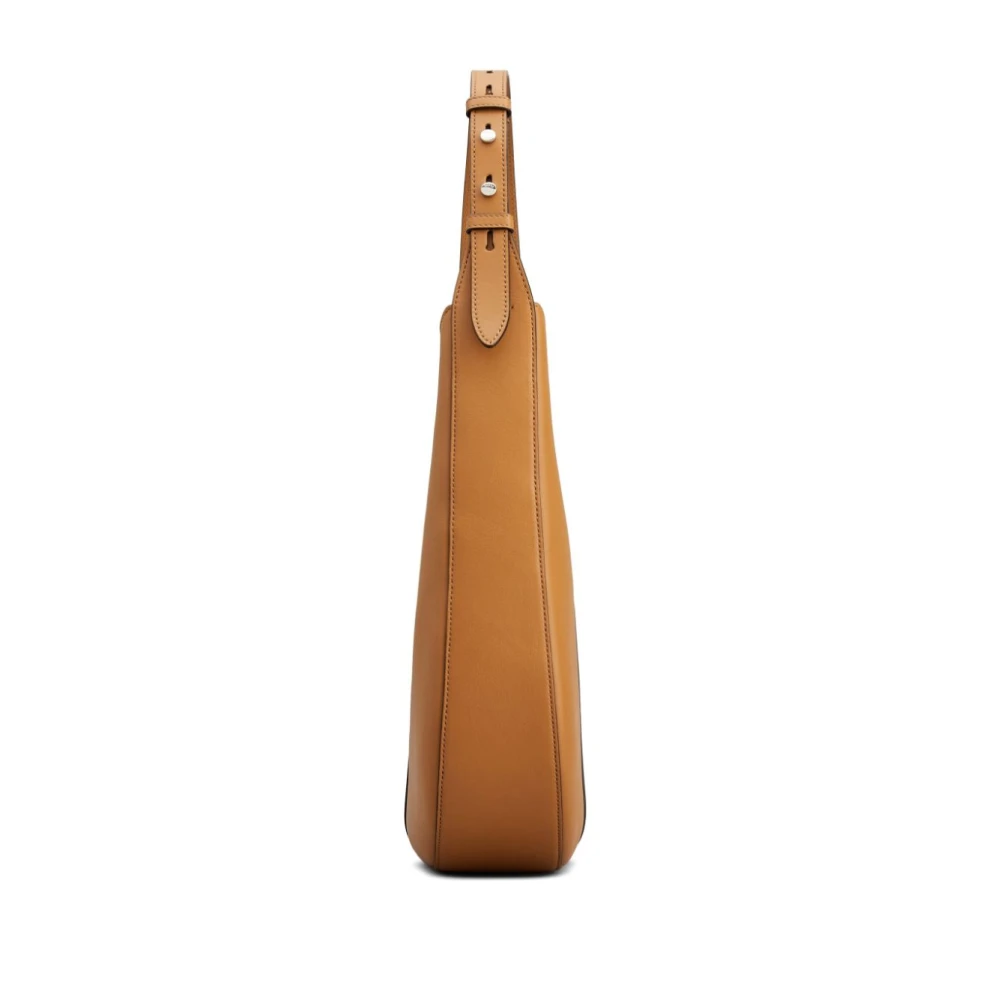 TOD'S Bruin leren schoudertas met logopatch Brown Dames