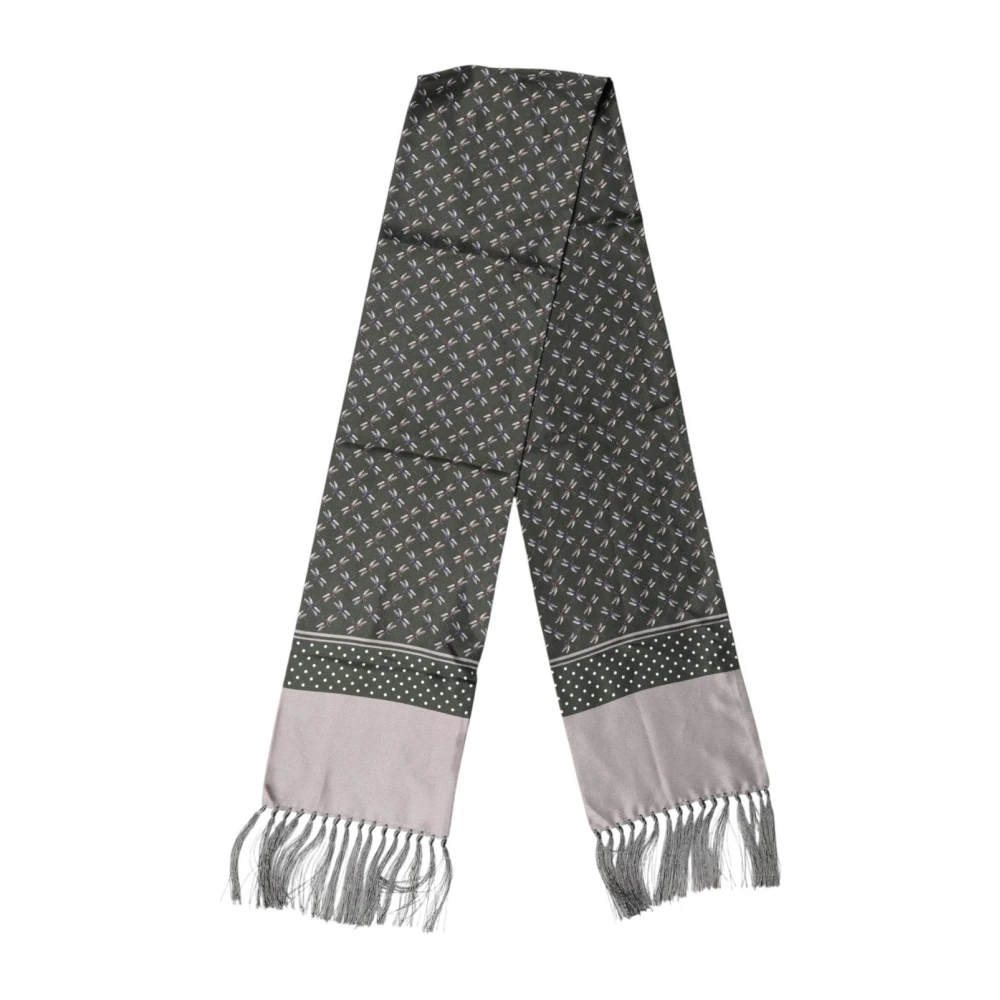Dolce & Gabbana Men's Patterned Fringed Neck Foulard Scarf