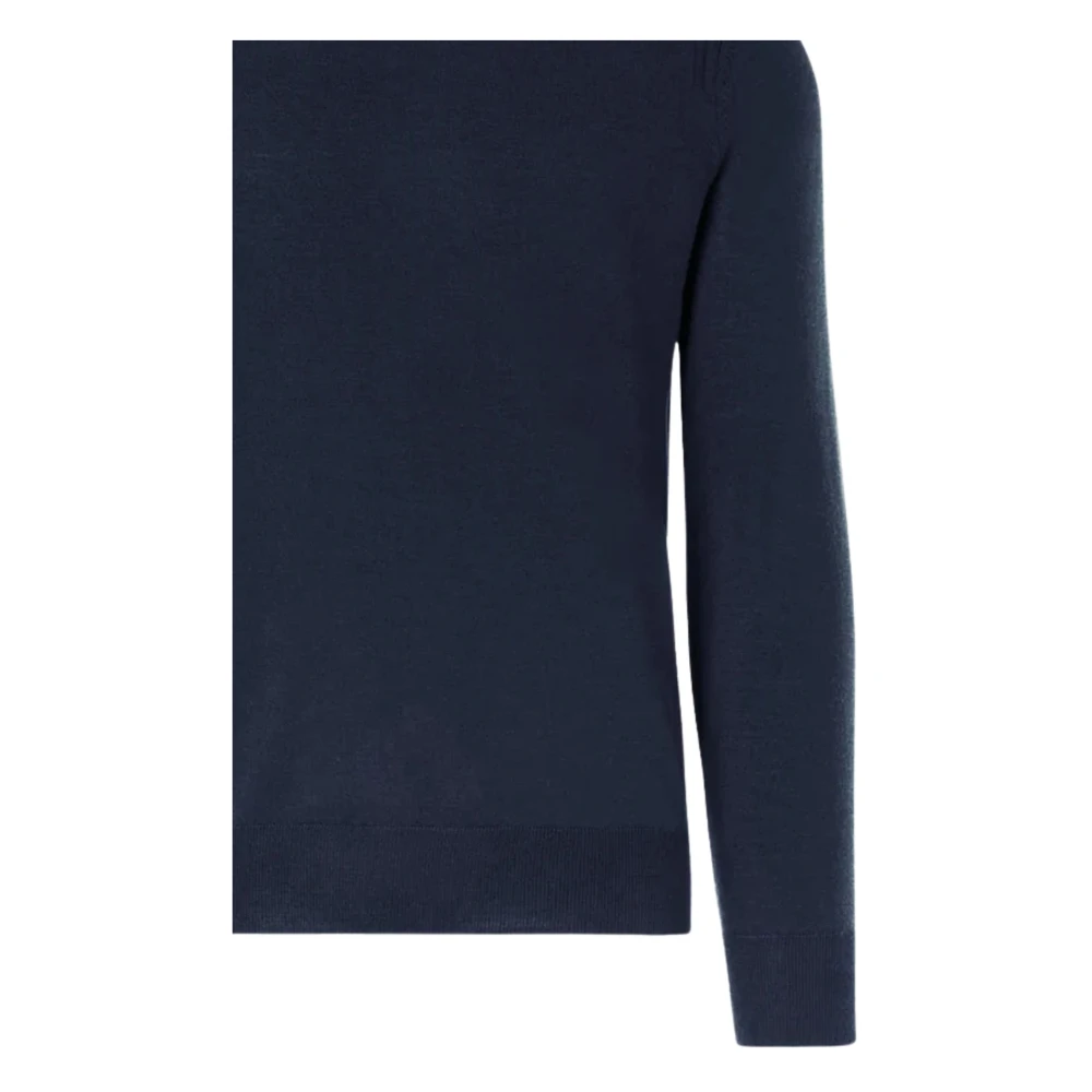 Paolo Pecora Blauwe Wollen Trui Half Hals Blue Heren