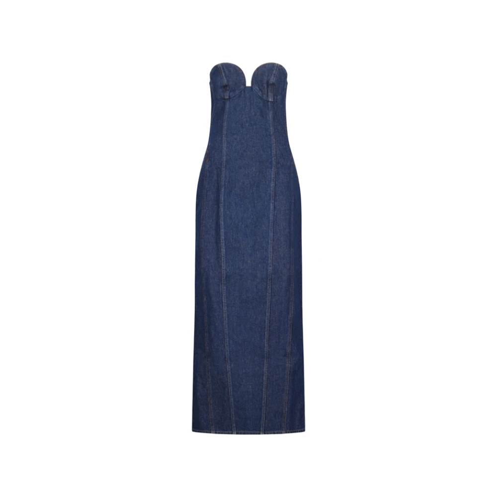 Magda Butrym Women's Blue Maxi Dresses, Xs, Denim Midi Dress
