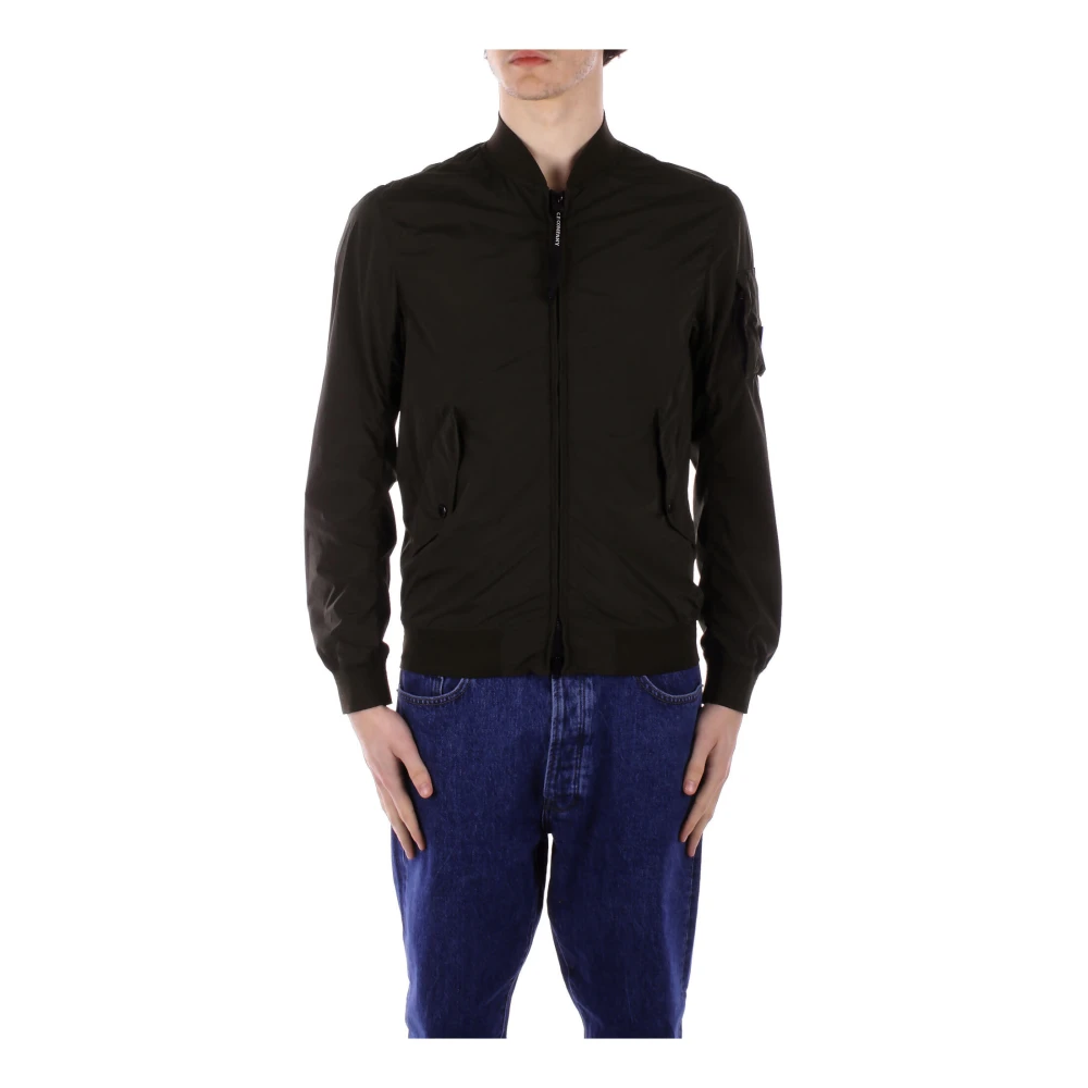 C.P. Company Slim Fit Logo Side Zip Coat Black Heren