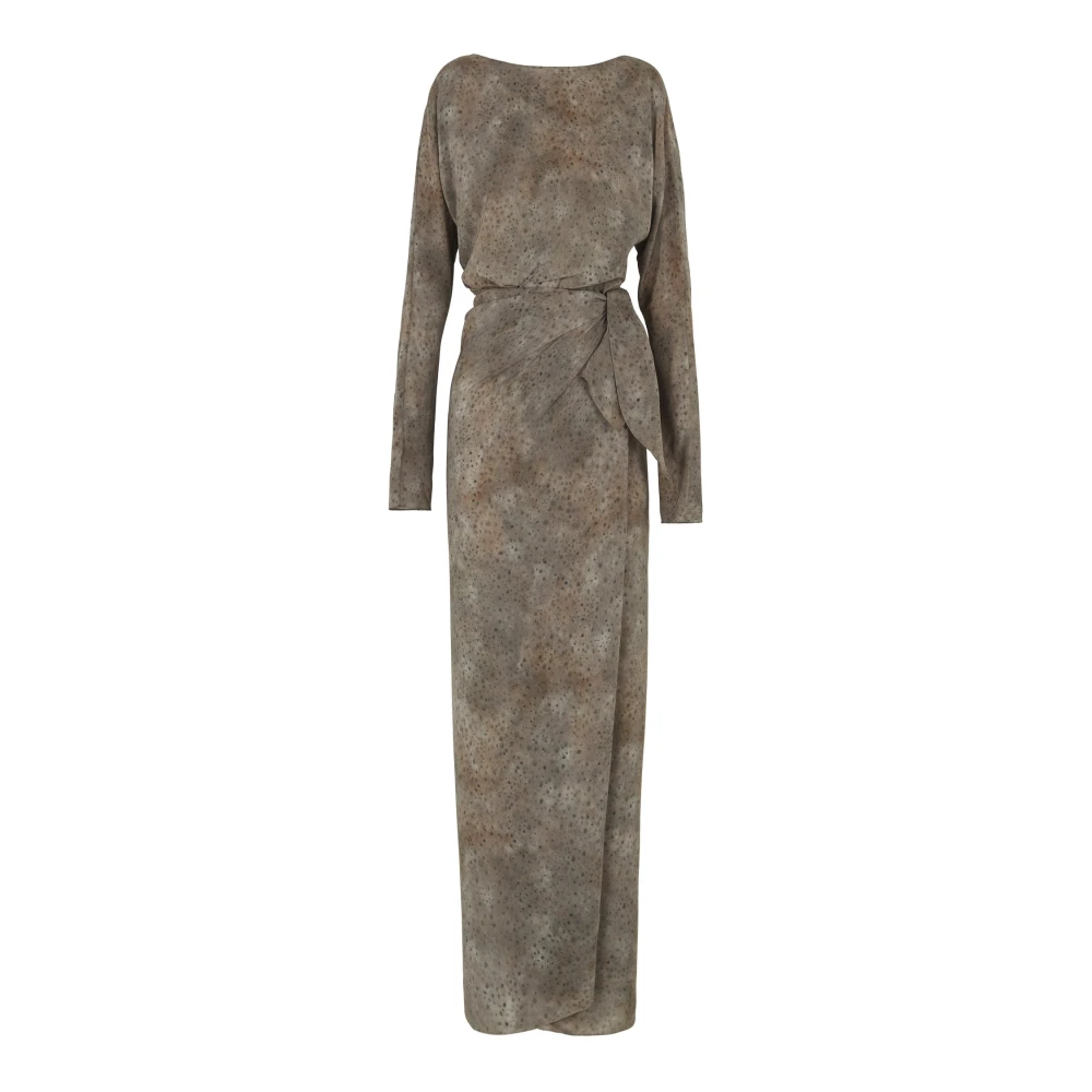 Cortana Zijden Omslagjurk Abstracte Print Gray Dames