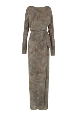 Silk Wrap Dress Abstract Print