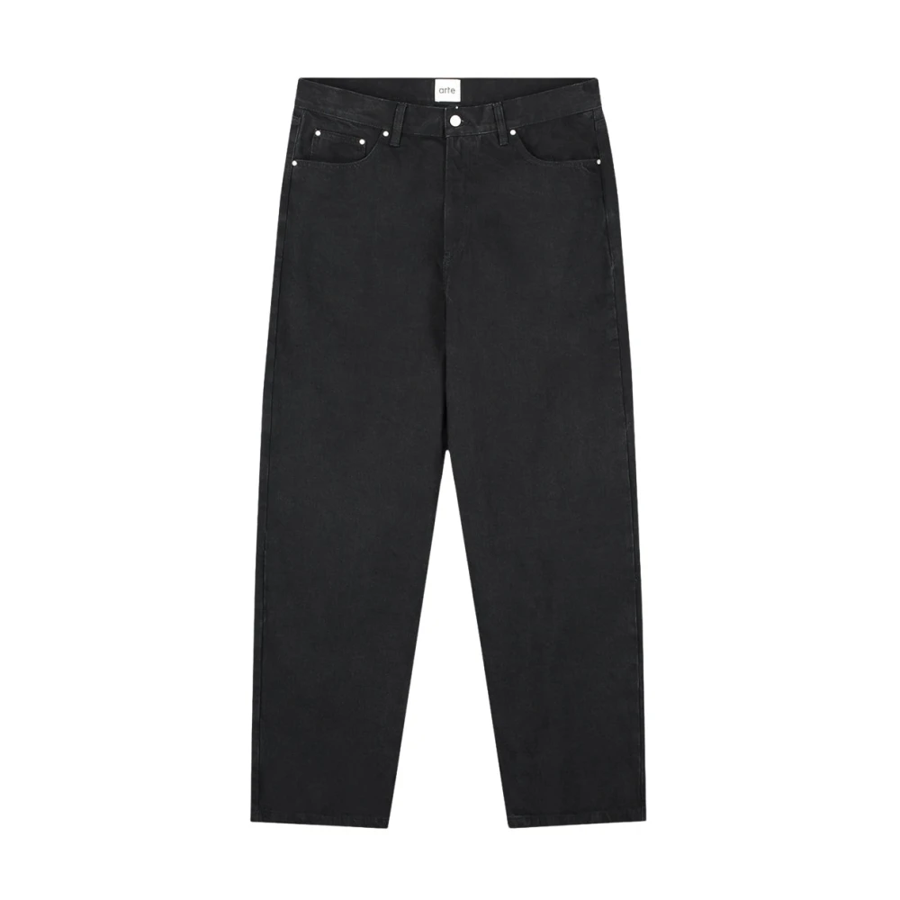 Arte Antwerp Herr Svart Jeans W30, Bomull, Circle Logo Pocket Pants