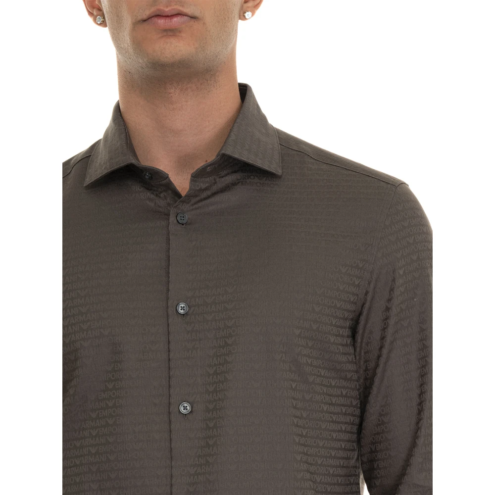 Emporio Armani Stijlvol Klassiek Overhemd voor Mannen Green Heren