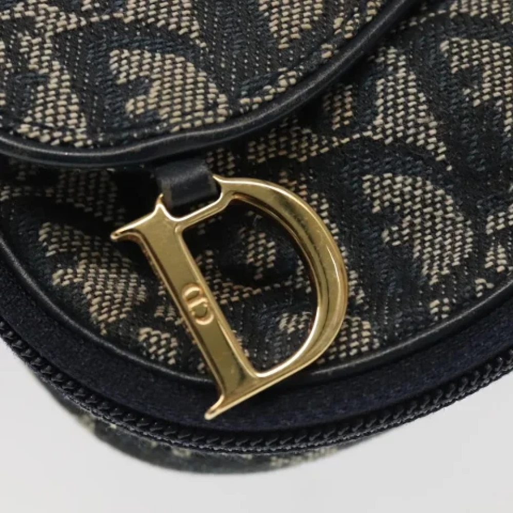Dior Vintage Pre-owned Canvas clutches Black Dames