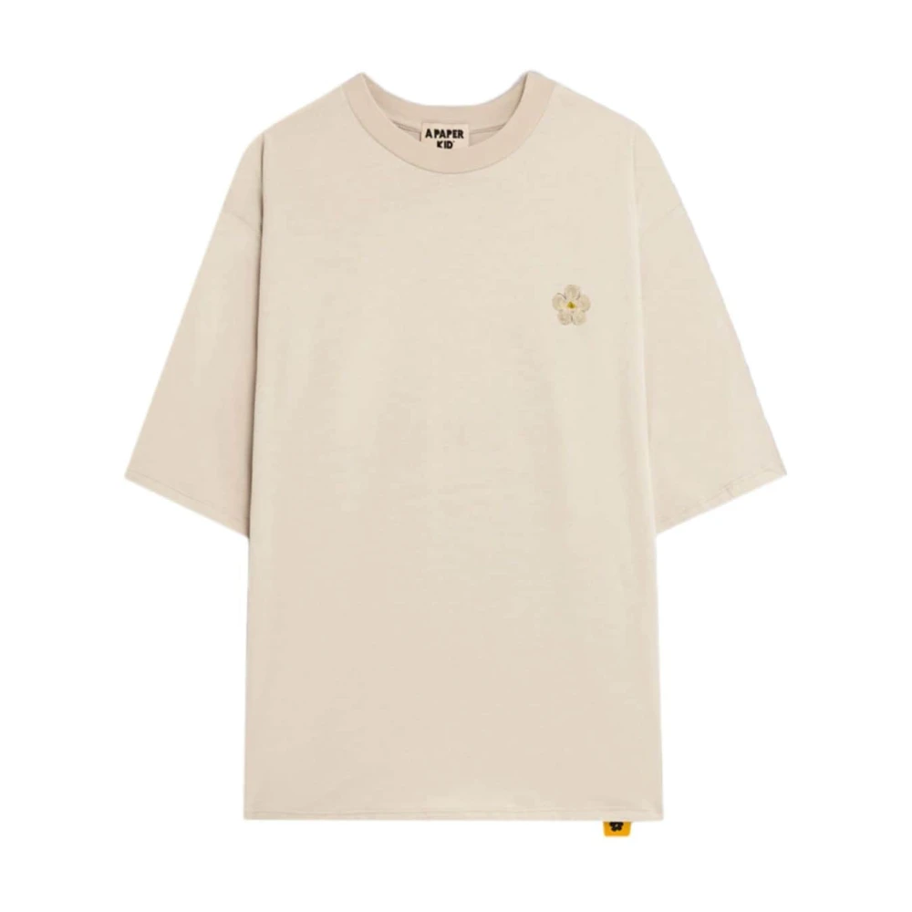 A Paper Kid Jersey T-shirt Unisex Crème Stijl 013 Beige Heren
