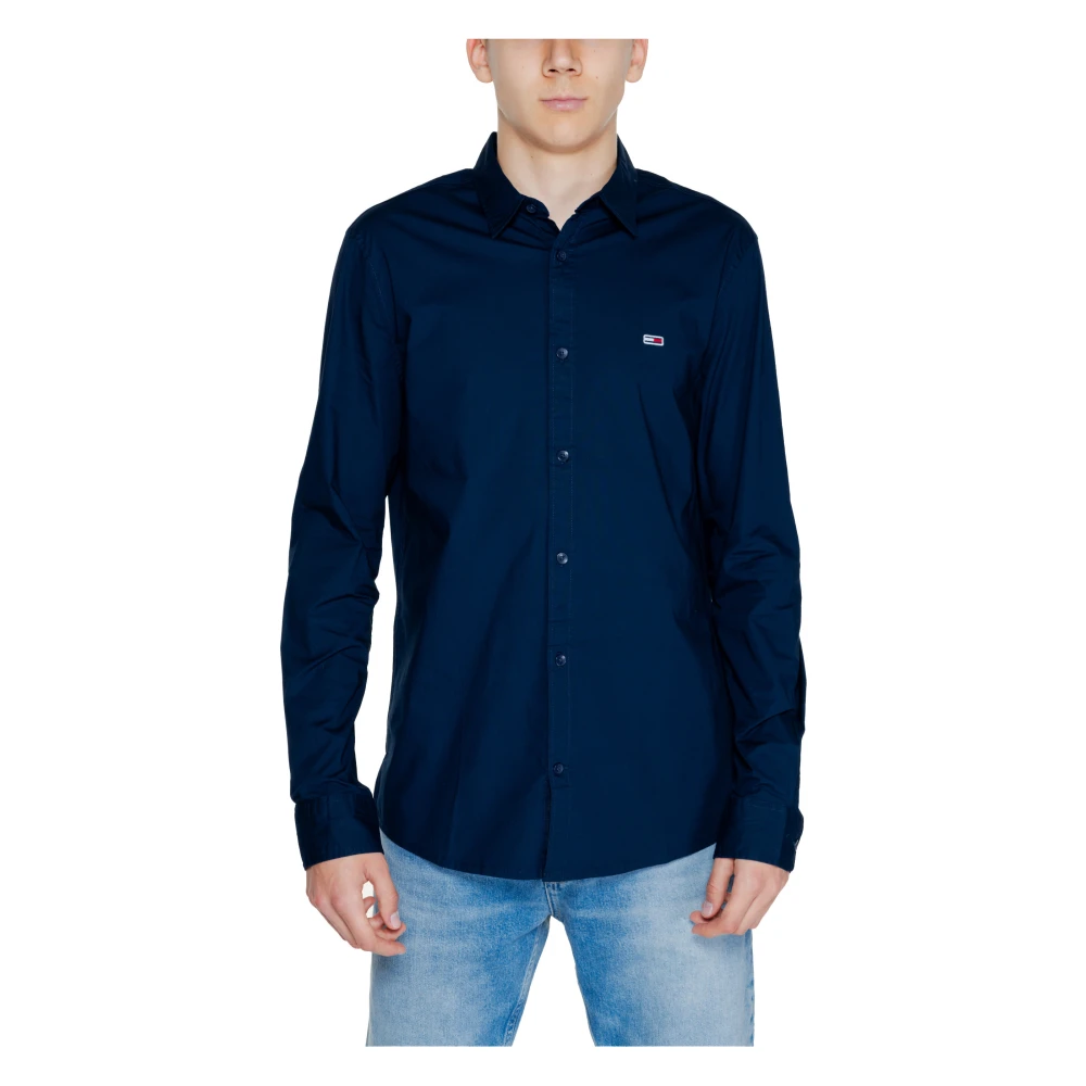 Tommy Hilfiger Blauwe Klassieke Kraag Shirt Knoopsluiting Blue Heren