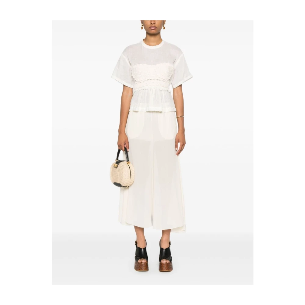 Ulla Johnson Witte Topkleding voor Vrouwen Aw24 White Dames