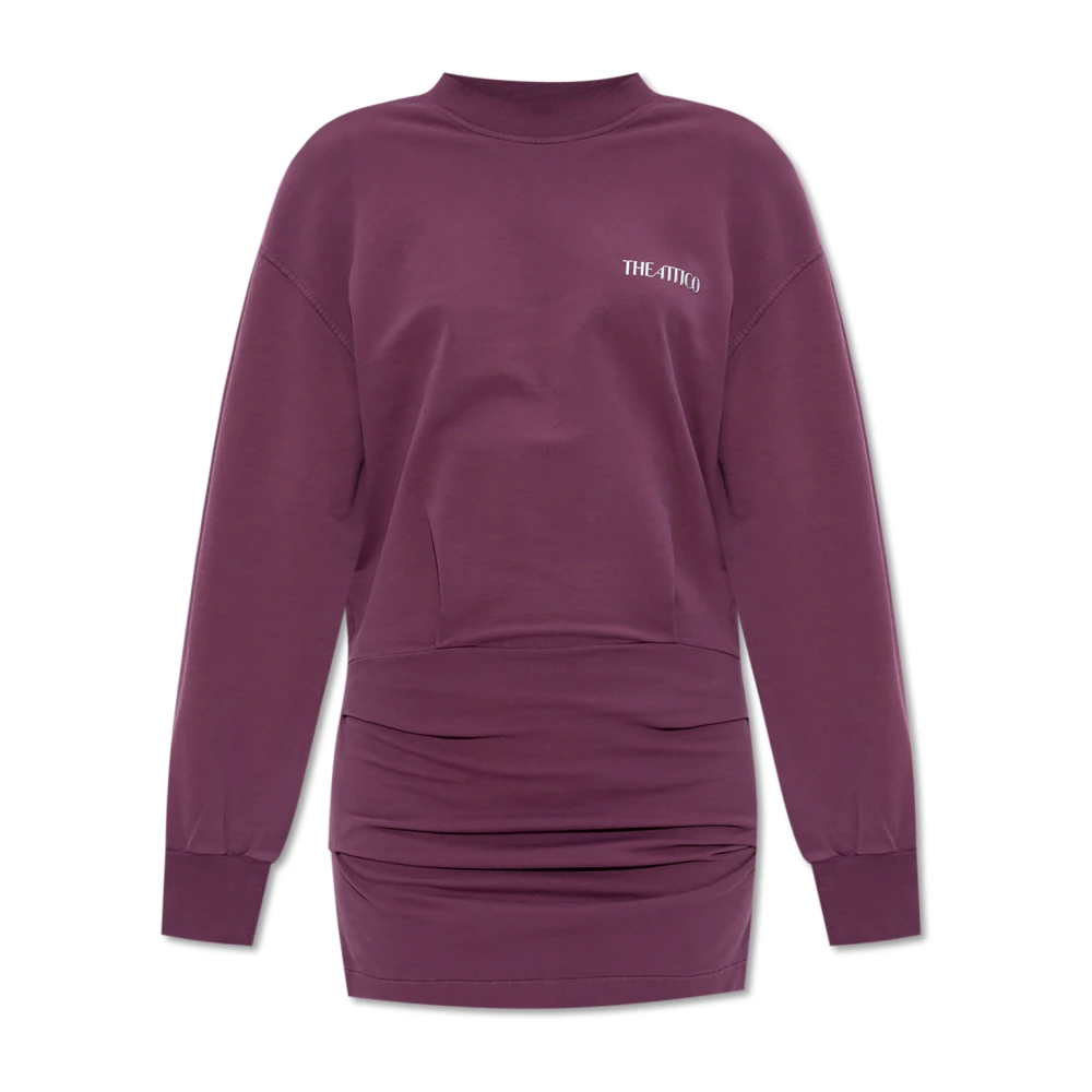The Attico Women's Purple Short Dresses, 2XS, Dress With Logo