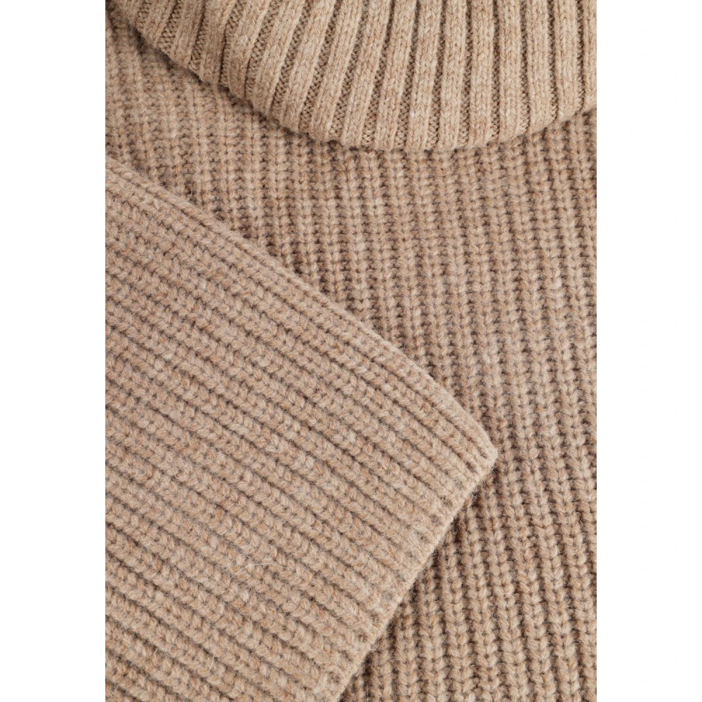 Selected Femme Elegante Gebreide Rolkraagtrui Brown Dames