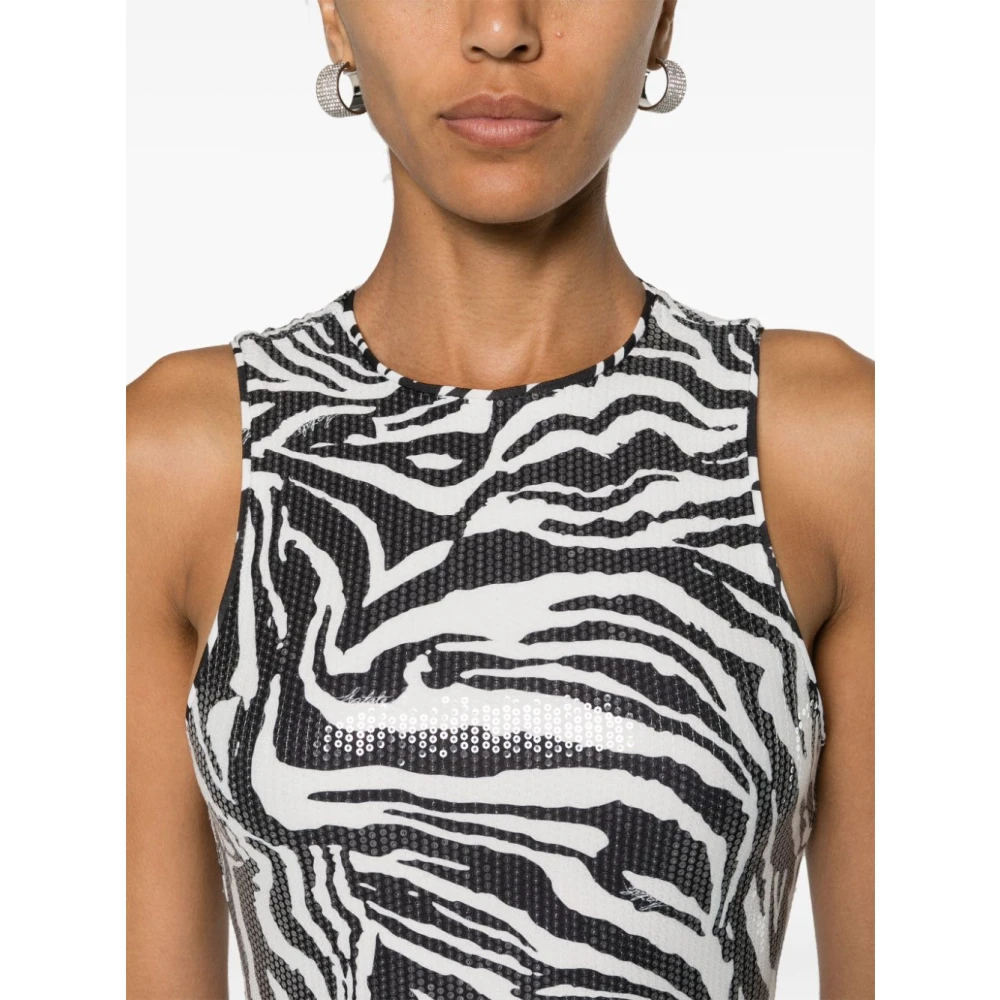 Rotate Birger Christensen Zebraprint Pailletten Jurk Multicolor Dames