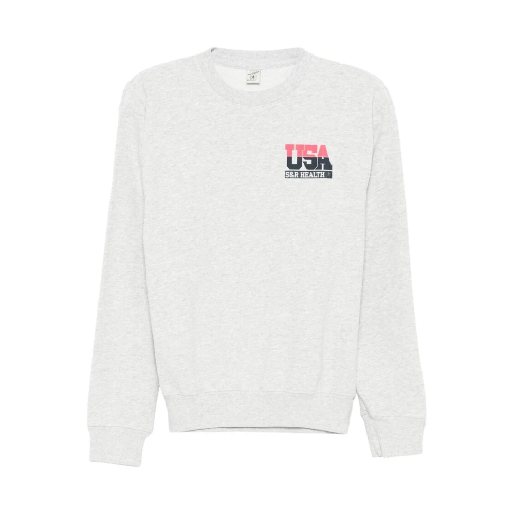 Sporty & Rich Grijs Logo Print Sweater Gray Dames