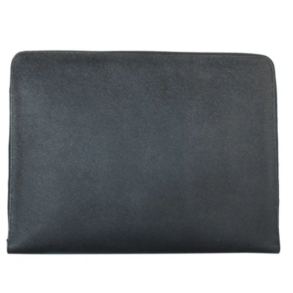 Burberry Vintage Pre-owned Leather clutches Black Dames