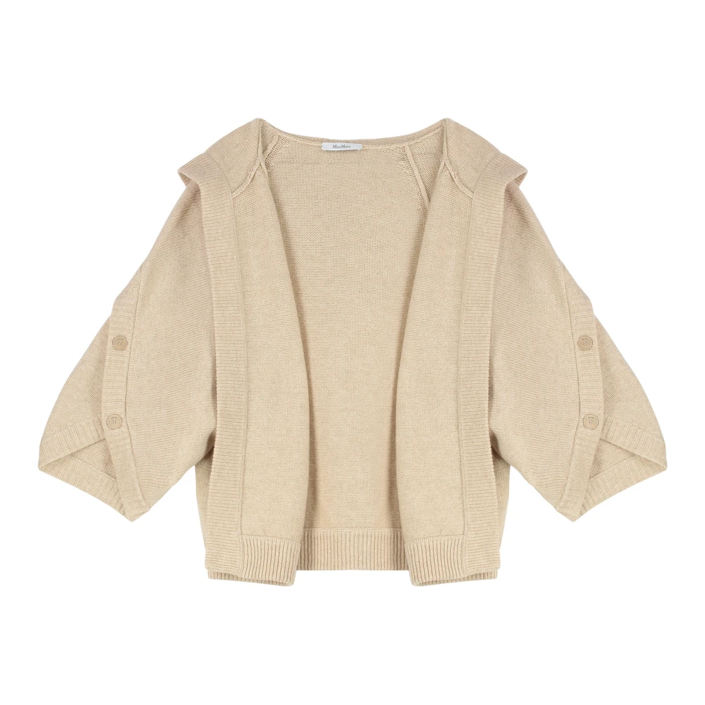Max Mara Women's Beige Wool And Cashmere Cardigan - Cardigans - L - Knitwear