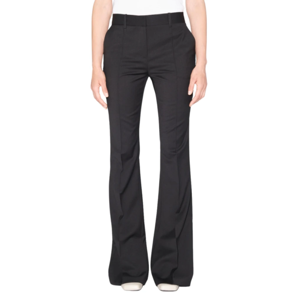 Barbara Bui Svarta Ull Flare Gabardine Byxor Black, Dam