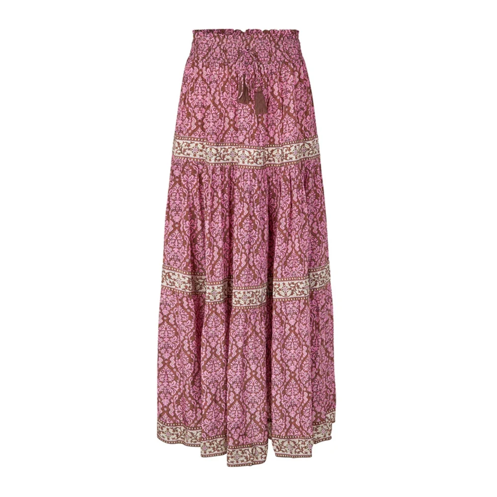 Lollys Laundry Elegante Diamondll Maxi Rok in Roze Pink Dames
