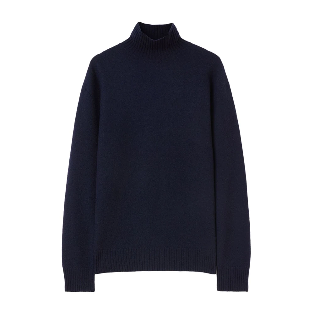 Jil Sander Blauwe Wollen Trui Blue Heren