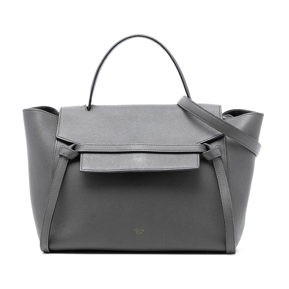Celine Vintage Women's Gray Pre-Owned Leather Handbag