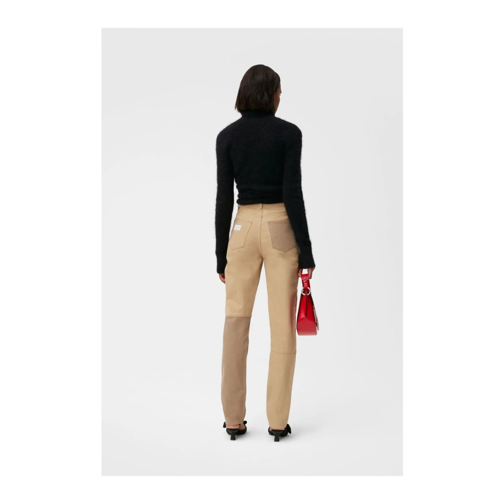 Ganni Alpaca-Blend Wrap-Over Blouse Black Dames