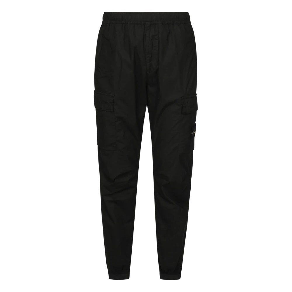 Stone Island Svarta Byxor med Dolda Fickor Black, Herr