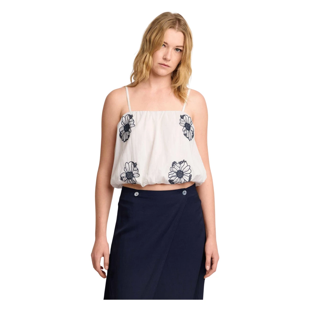 Kocca Women's White Sleeveless Tops, L, Flowing Cropped Vest Top