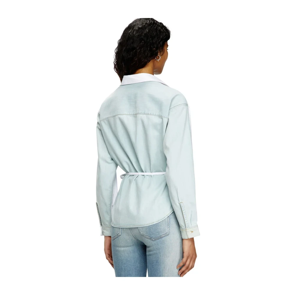 Diesel Deconstructed Wrap Shirt in Wit White Dames