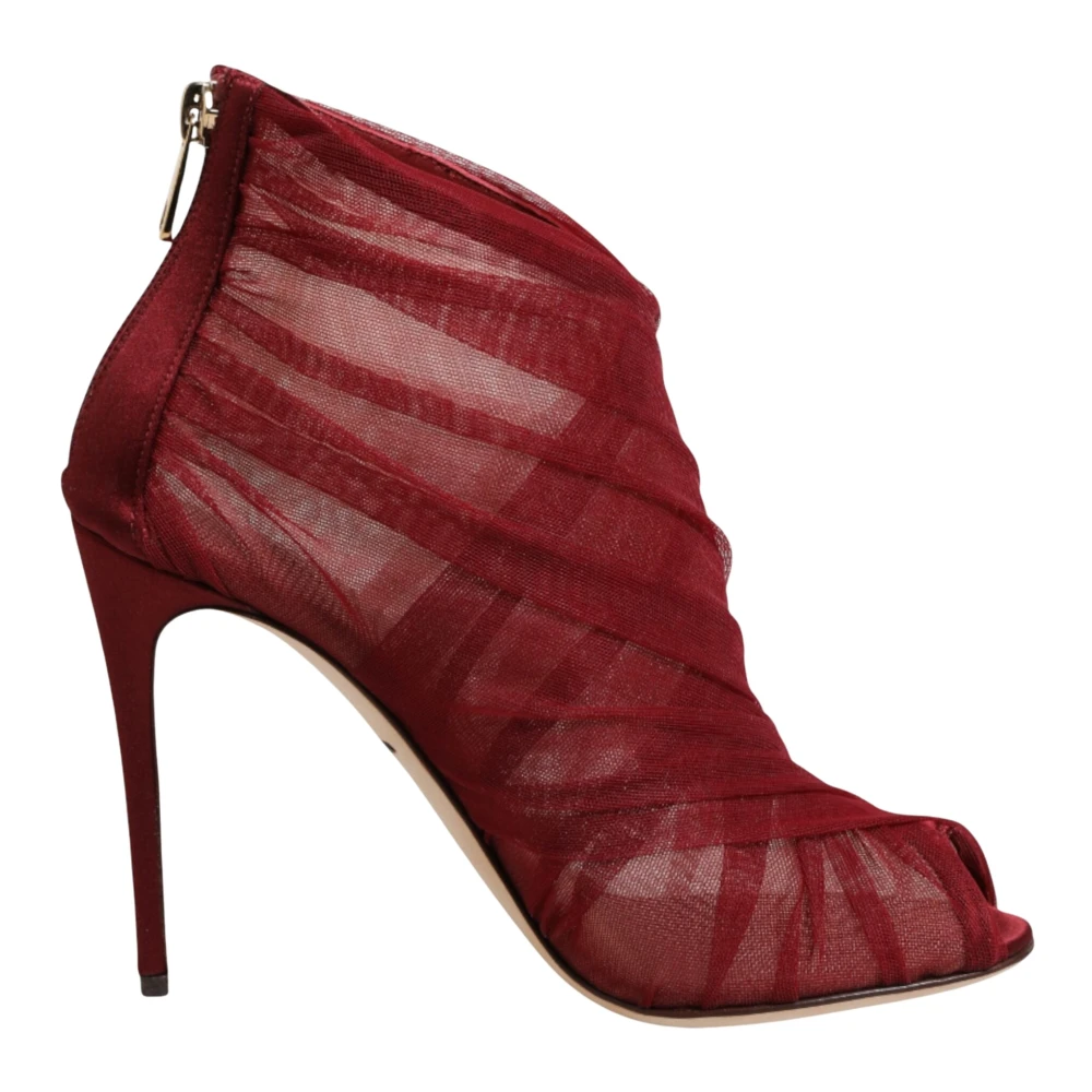 Dolce & Gabbana Women's Red Heeled Boots, 2 1/2 Uk, Short Boots