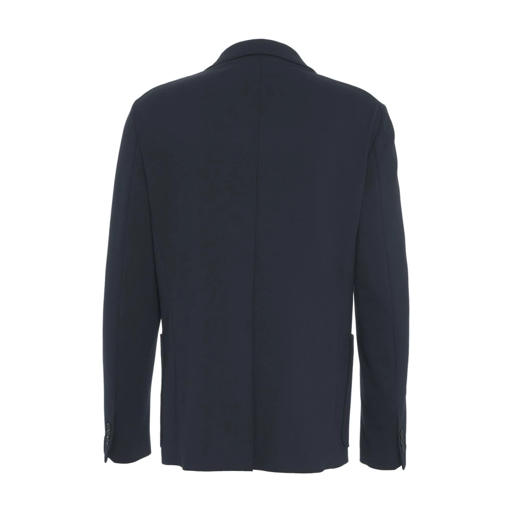 Paolo Pecora Blauwe Jersey Blazer Ss25 Blue Heren
