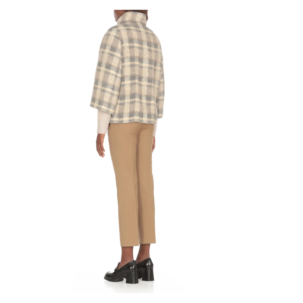 Fay Beige Wol Alpaca Jas Hoge Hals Beige Dames