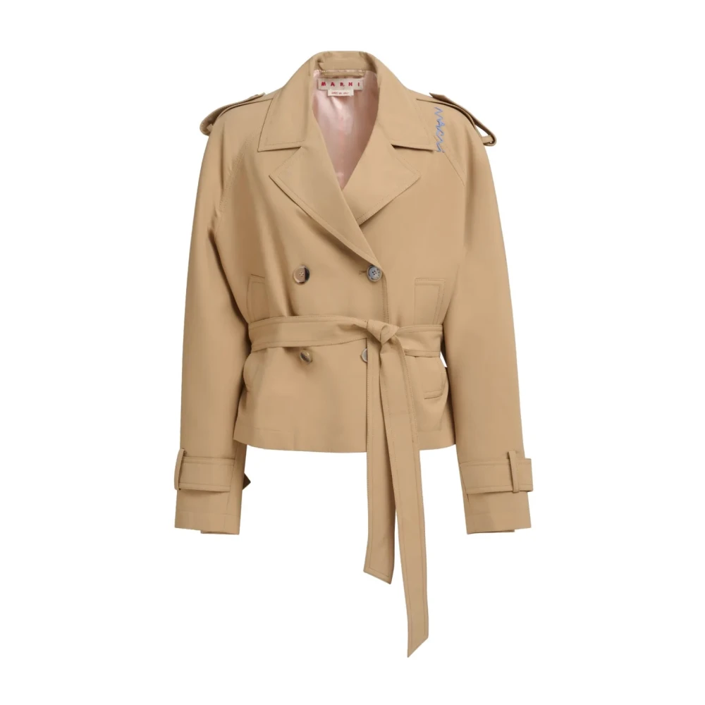 Marni Women's Beige Elegant Wool Blend Jacket - Light Jackets - Xs - Jackets