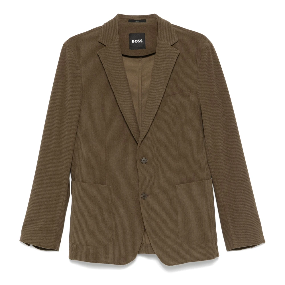 Hugo Boss Ribfluwelen jas met 2 knopen Green Heren
