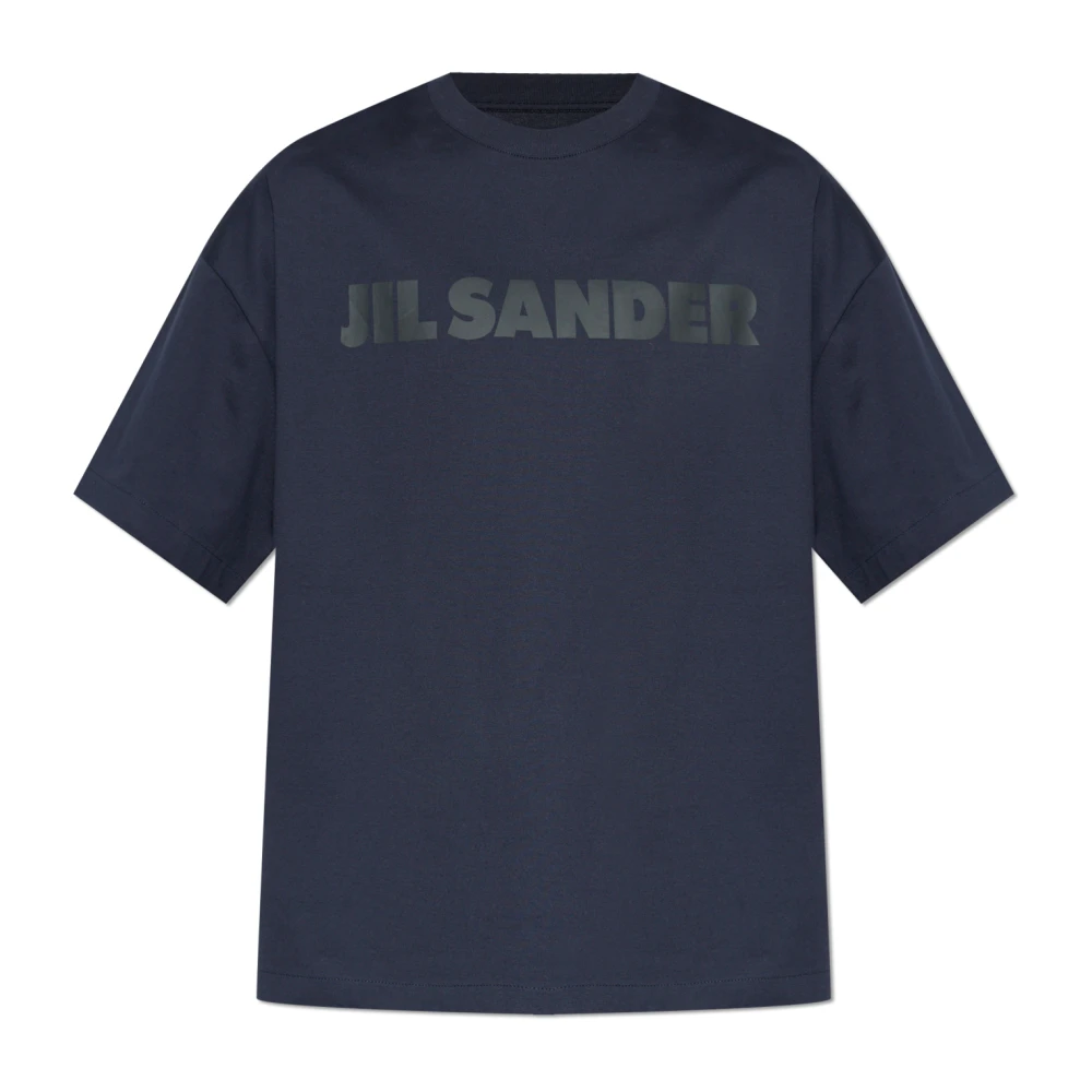 Jil Sander Men's Blue T-Shirts, L, Logo T-Shirt