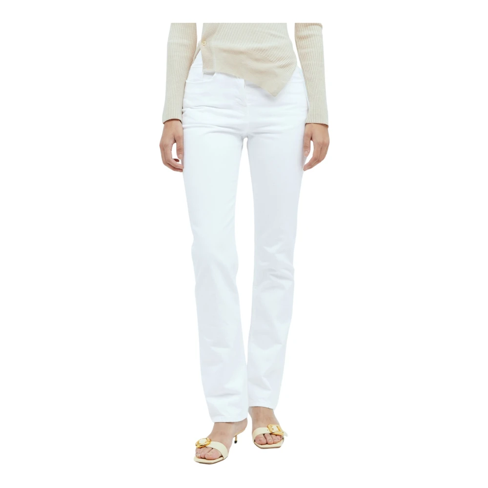 Jacquemus Garment-Dyed Denim Jeans White Dames