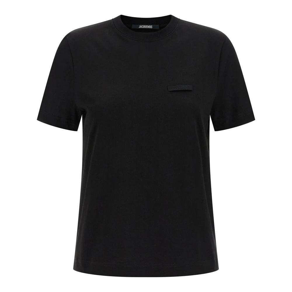 Jacquemus Black T-Shirts, Female, Xl, Le T-Shirt Gros-Grain