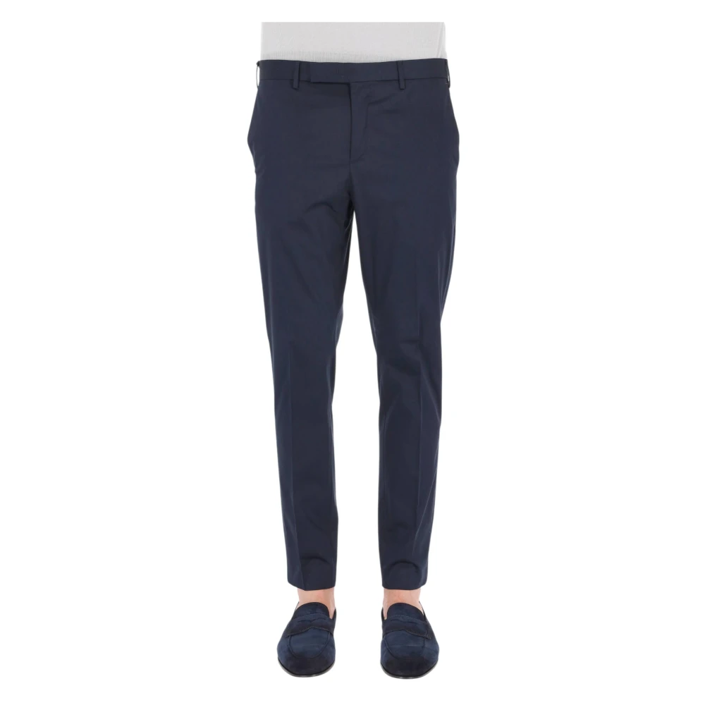 Pt Torino Men's Blue Pantalone In Cotone Luxury Sateen Dieci Fit - Chinos - Xl - Trousers