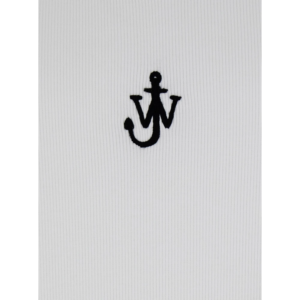JW Anderson Witte Mouwloze Top met Logo Borduursel White Heren