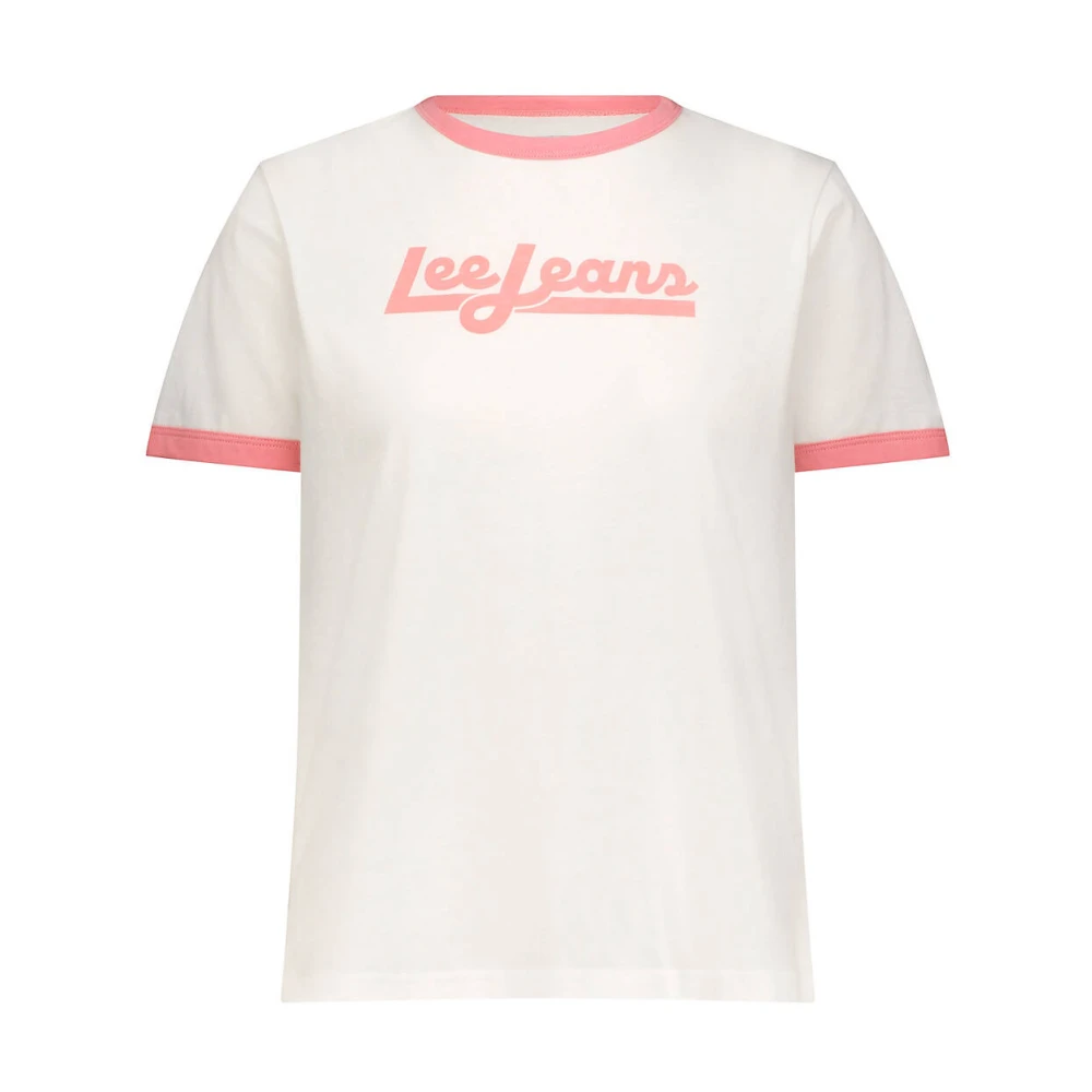 Lee Dames Ringer T-shirt van 100% katoen Beige Dames