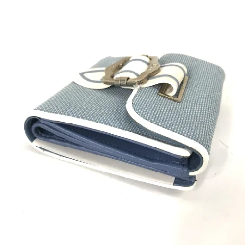Dior Vintage Pre-owned Canvas wallets Blue Dames