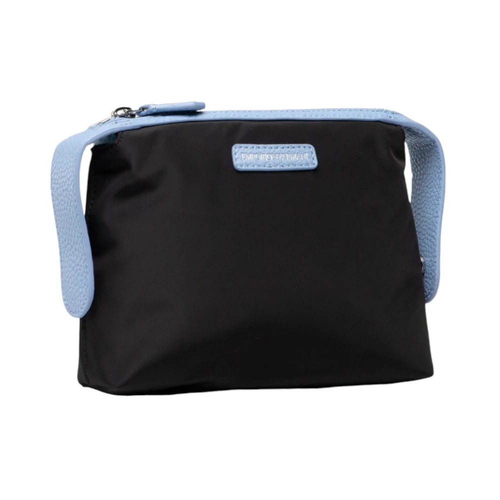 Emporio Armani Stijlvolle Leren Portemonnee Blue Dames
