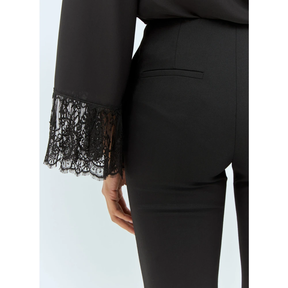 Chloé Wollen op maat gemaakte broek met asymmetrische manchetten Black Dames