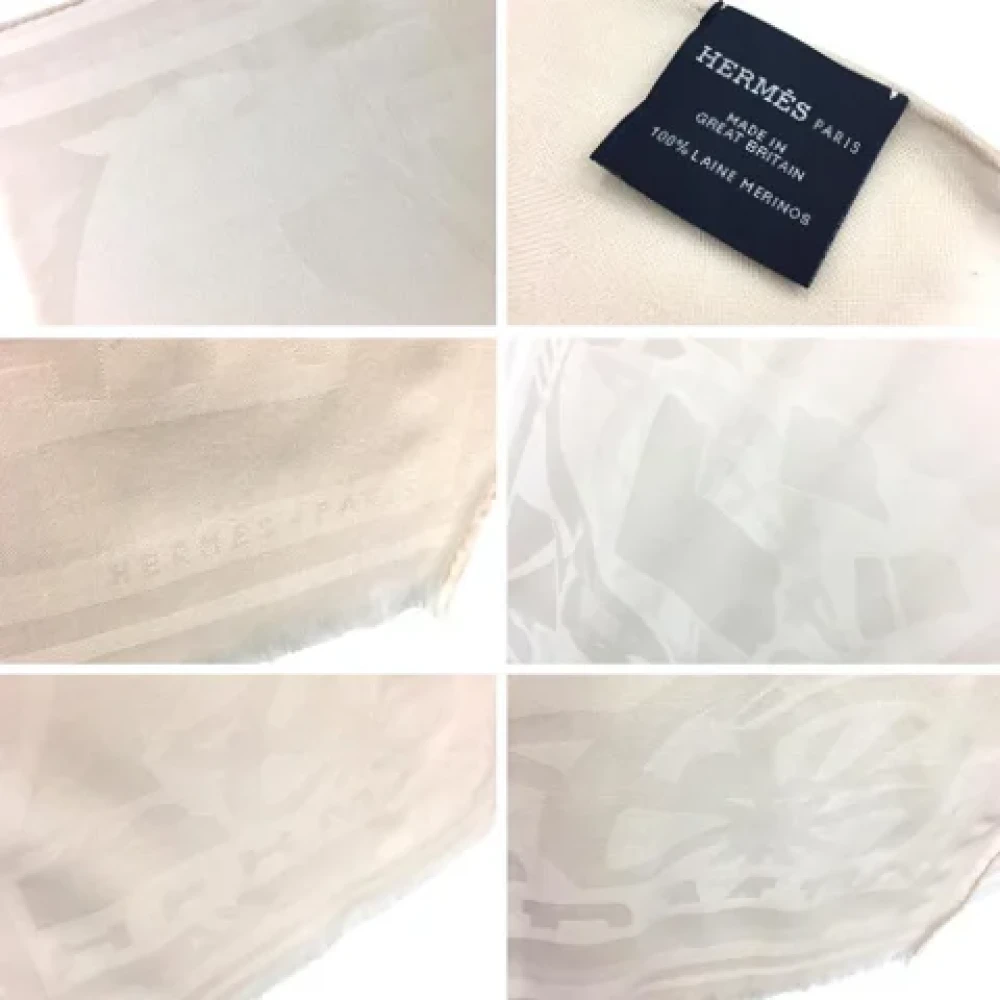 Hermès Vintage Pre-owned Wool scarves Beige Dames