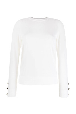 beige-merino-stickad-troja-med-knappar