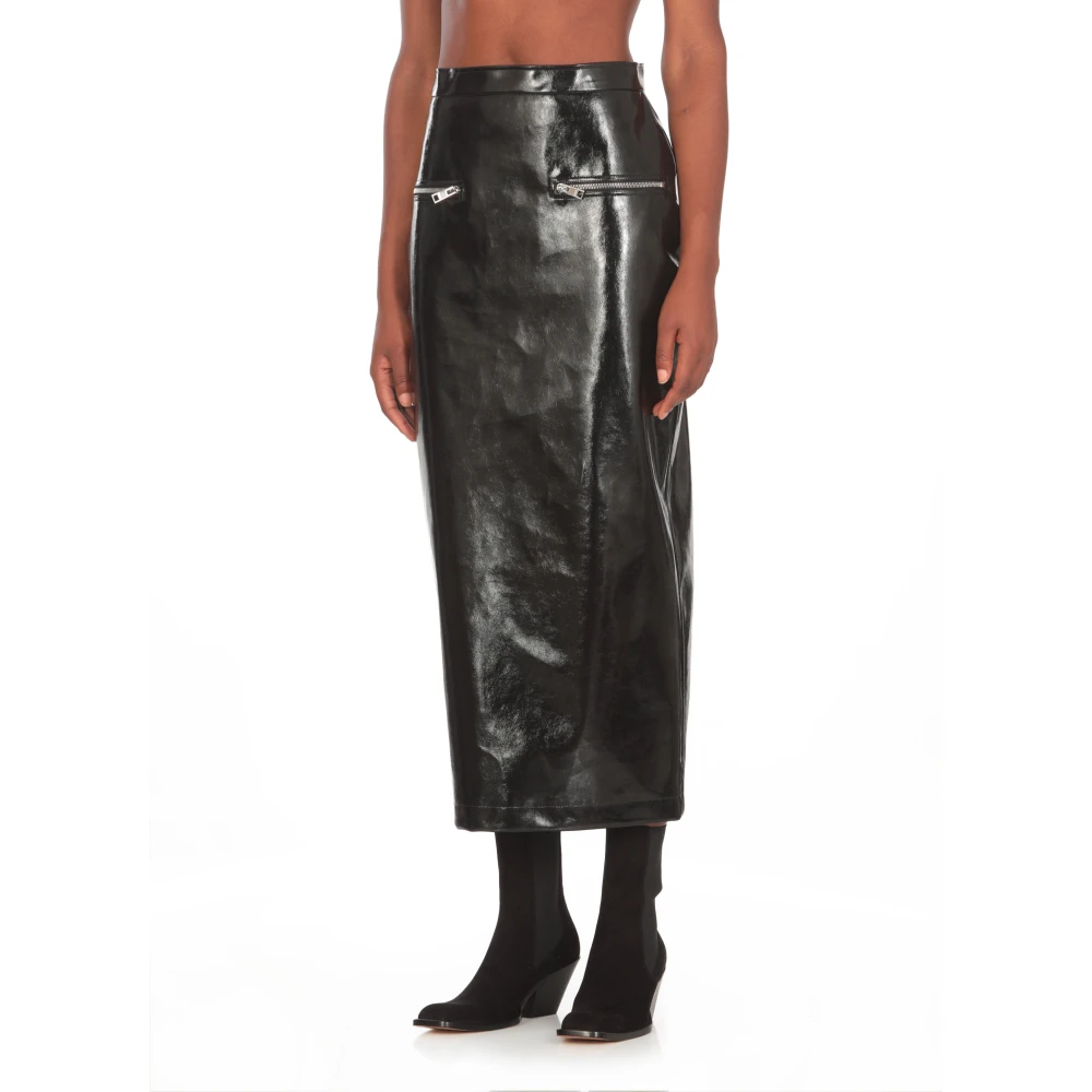 Msgm Zwarte Rok met Ritszakken Black Dames