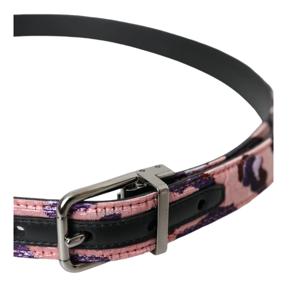 Dolce & Gabbana Multicolor Jacquard Lederen Riem Multicolor Dames