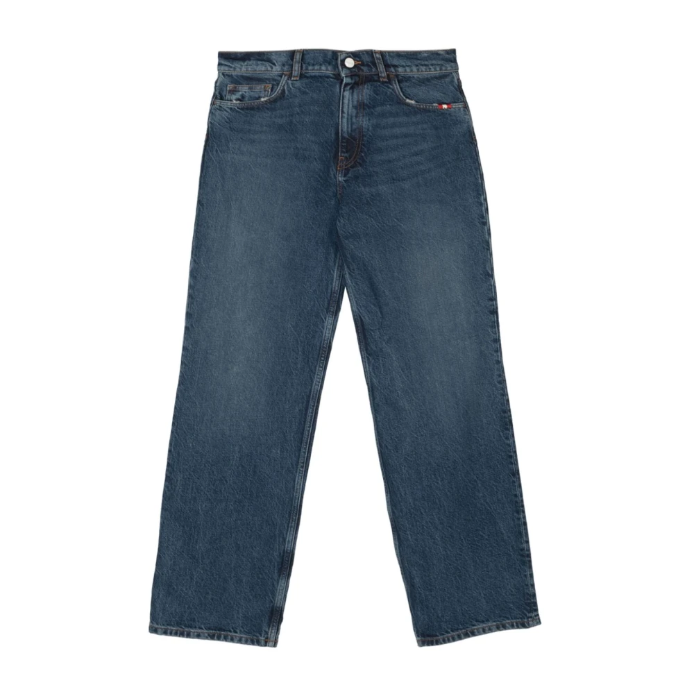 Amish Gerecyclede Denim Jeans Straight Fit Blue Dames