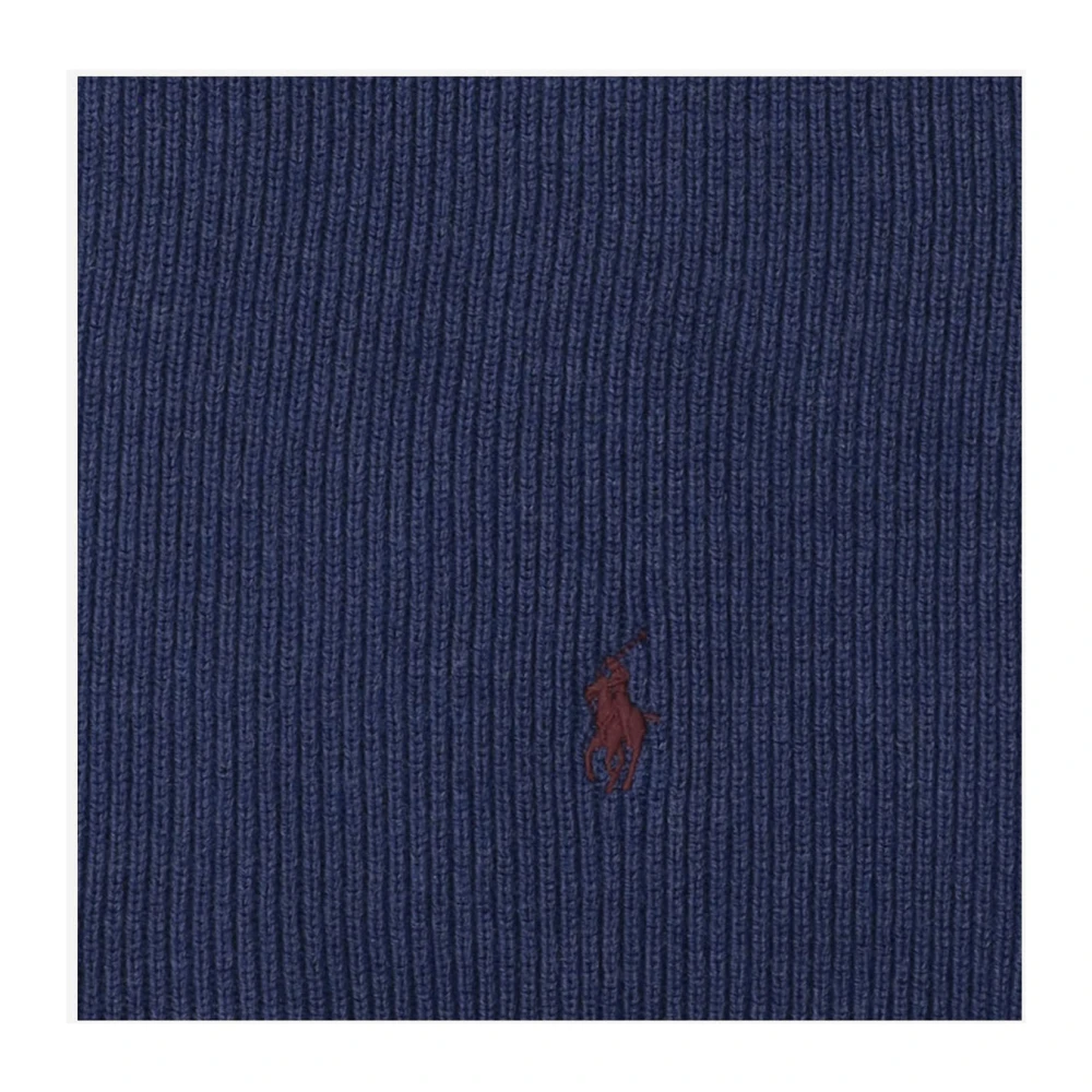 Polo Ralph Lauren Blauwe Wollen Sjaal met Geborduurd Logo Blue Heren