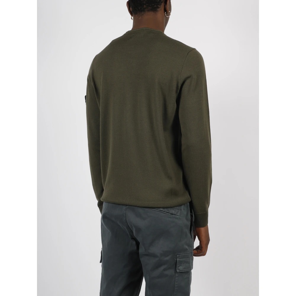 Stone Island Merino Wol Trui Green Heren